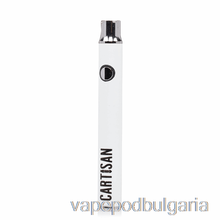 Vape 10000 Дръпки Cartisan бутон Vv 350 510 батерия бяла